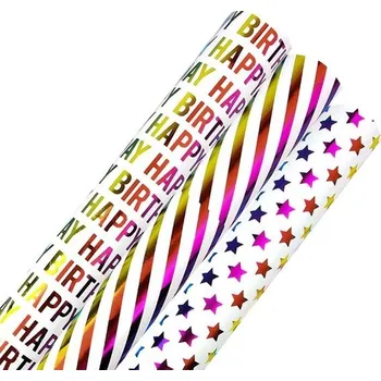 Party dekorace AIBAOBAO 3role balicího papíru, duhový třpy