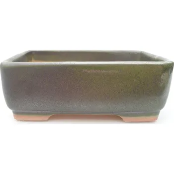 Květináč Keramická bonsai miska 15 x 11 x 5,5 cm zelená