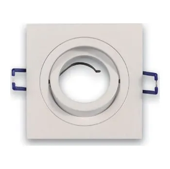 Lampička Fabas 6649-00-050 Davis, hranatá bodovka z hliníku v bílé úpravě, max 1x50W, 9,2x9,2cm