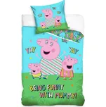 Dětské povlečení PRASÁTKO PEPINA (PEPPA) NEJLEPŠÍ MAMINKA, modré, bavlna hladká, 140x200cm + 70x90cm