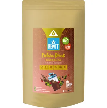 Míchaný nápoj Bewit Proteinový nápoj, karob s červeným rybízem, aronií a brusinkou se sušenou třtinovou šťávou, BIO (Síla, Energie, Imunitní systém)