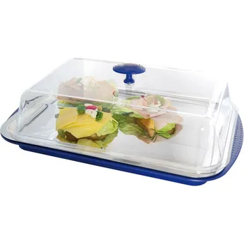 Chladící vitrína obdélníková s poklopem 430x290x140 mm, modrá | APS, 9090