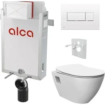 Alcadrain Set modul k zazdění, WC Urban, sedátko s tlač.bílá M370 KAE027