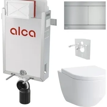 Alcadrain Set modul k zazdění, WC Pro, sedátko s tlač.nerez FUN-INOX KAE061