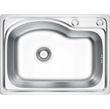 Granitový dřez Erga HD, 1-komorový ocelový dřez 580x430x160 mm, povrch MikroDekor, ERG-MLS-HD5843D