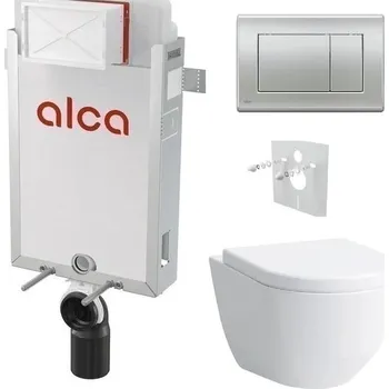 WC sada Alcadrain Set modul k zazdění, WC Pro, sedátko s tlač.chrom mat M272 KAE064