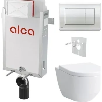 WC sada Alcadrain Set modul k zazdění, WC Pro, sedátko s tlač.chrom lesk M271 KAE058