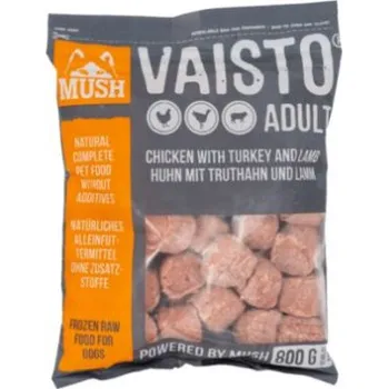 Krmivo pro psa Mush VAISTO® GREY - Jehněčí maso+kuře+krůta 800 g MUSH BARF MUE01386