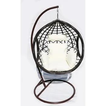 Závěsné křeslo TRENDIE Závěsné křeslo 03 hnědé s béžovou poduškou