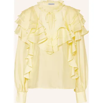 Dámská halenka Mrs & Hugs Dámská Halenka Z Hedvábí S Volánky, tmavě žlutá, 40