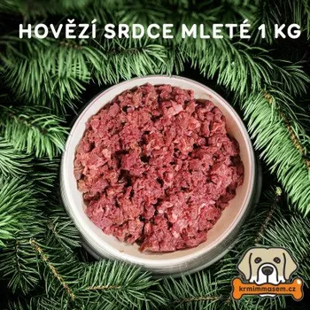 Krmivo pro psa Hovězí srdce mleté 1 kg KRMIMMASEM.CZ KM241