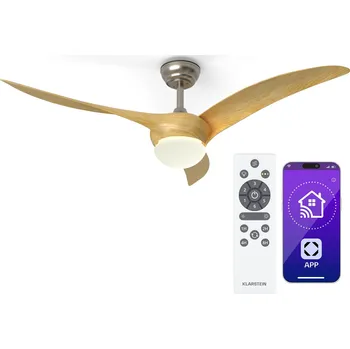 Vzduchotechnika Klarstein Monteverde Smart 132 cm 36 W stropní ventilátor se světlem javor (10047033)