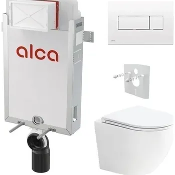 WC sada Alcadrain Set modul k zazdění, WC Urban Vort, sedátko s tlač.bílá M370 KAE046