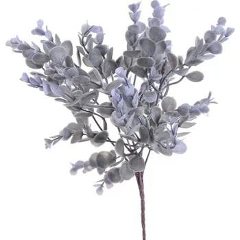 umělá květina Trs eukalyptus zaprášený - šedá