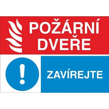Požární dveře - ZAVÍREJTE - samolepka 200 x 280 mm