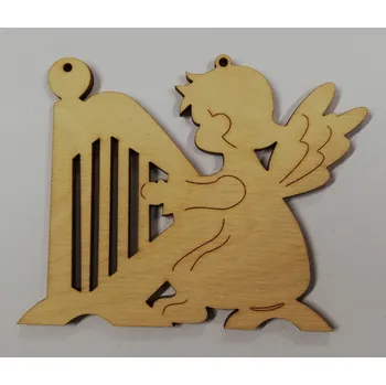 Vánoční dekorace Dřevěný výřez anděl č.6
