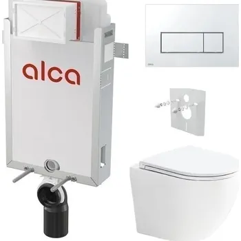 Alcadrain Set modul k zazdění, WC Urban Vort, sedátko s tlač.chrom lesk M571 KAE051