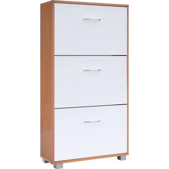 Botník FurniGO Skříňka na boty 115x60x24 cm - buk/bílá
