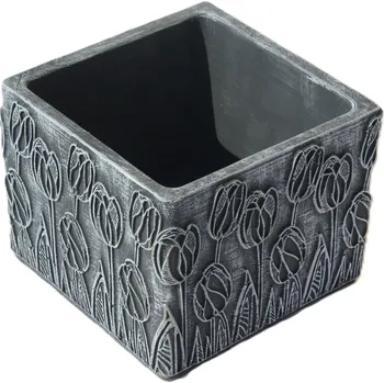 Obal na květináč Květináč beton hranatý Jussi 14 x 14 x 11 cm