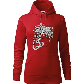 Dámská mikina DOBRÝ TRIKO Dámská mikina s potiskem Medusa Velikost dámské mikiny: XL, Barva: Červená