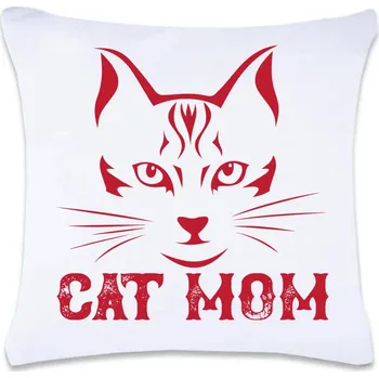 Dekorativní polštářek DOBRÝ TRIKO Polštář s potiskem 40 x 40 cm Cat mom Oboustranný tisk: NE