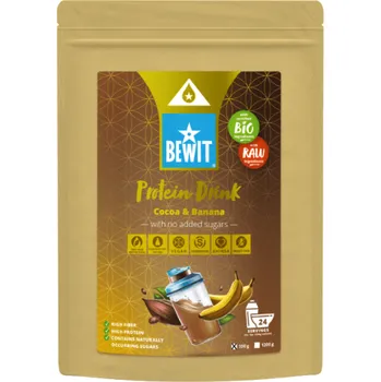 Míchaný nápoj Bewit Proteinový nápoj, kakao s banánem, se stévií, BIO (Energie, Trávení, Vitalita)