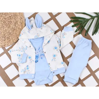 Kojenecká souprava 3-dílná dětská tepláková souprava mikina, tepláky, body Kamarádi 68/74