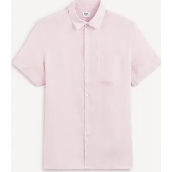 Pánská košile Celio Lněná košile Damarlin 1123950 Růžová XXL