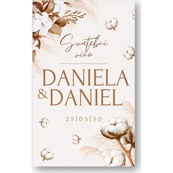 Party nádobí Personal Etiketa na láhev - Boho Zvolte množství: od 61 ks a víc