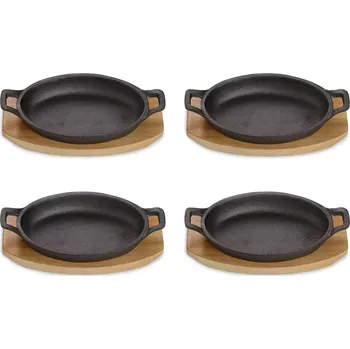 Talíř Sada servírovacích misek z litiny ECHTWERK s prkénkem, 4ks