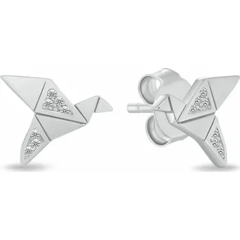 Náušnice Brilio Silver Stříbrné náušnice Origami ptáček se zirkony EA1183W + 2 měsíce na vrácení zboží