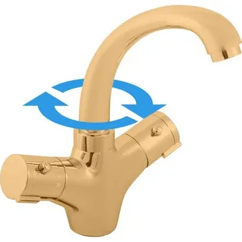 RAV Slezák Umyvadlová termostatická baterie, zlatá kartáčovaná TRM26.0ZK