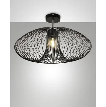 Fabas 3706-65-101 Fassa, drátěné stropní svítidlo, 1xE27 max.40W, černá, prům. 60cm