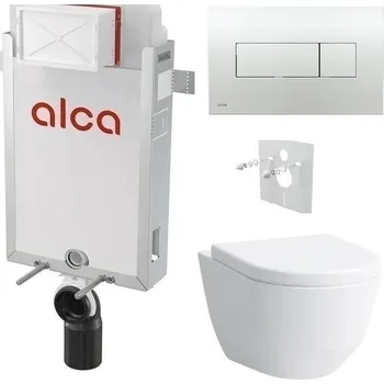 Alcadrain Set modul k zazdění, WC Pro, sedátko s tlač.chrom lesk M371 KAE060