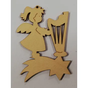 Vánoční dekorace Dřevěný výřez anděl č.14