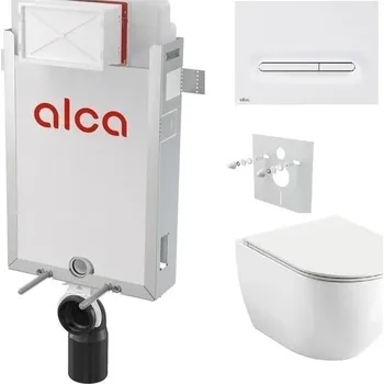 Alcadrain Set modul k zazdění, WC Urban City, sedátko s tlač.bílá mat M1876 KAE016