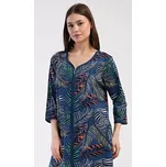 Vienetta Dámské domácí šaty s tříčtvrtečním rukávem Barbara: tmavě modrá 1XL