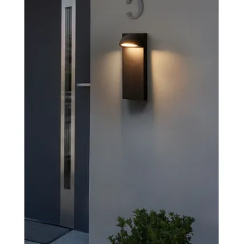 Venkovní osvětlení Venkovní nástěnné LED svítidlo lampa Černý Kov železo Matné sklo Moderní design terasa zahrada Beliani
