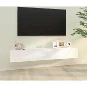 Obývací stěna vidaXL Nástěnné TV skříňky 2 ks 100 x 30 x 30 cm kompozit [820468] Barva: Bílá