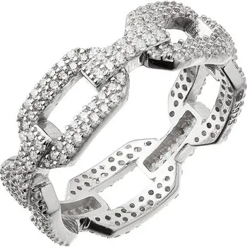 Prsten Stříbrný prsten očka se zirkony 15019.1 52