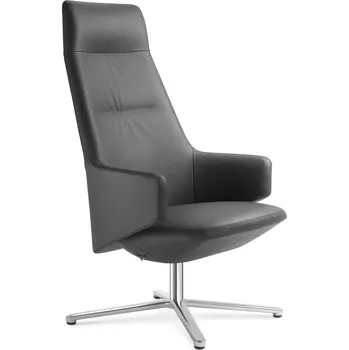 Luxusní křeslo Melody Lounge ML-XL-RA-N6 (4-ramenný ALU leštěný kříž, houpací mechanika s aretací)