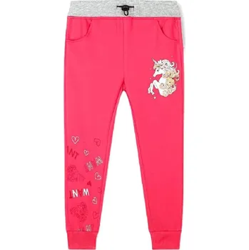 DÍVČÍ TEPLÁKY BAVLNĚNÉ JEDNOROŽEC BF Barva: Šedorůžová, Velikost: 122