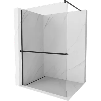 Mexen Kioto+ sprchová stěna s poličkou Walk-in 100 x 200 cm, transparentní, černá - 800-100-121-70-00 Sprchové stěny