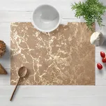 Sametové prostírání na stůl Isabela IBL-016 Zlatý mramor na pudrově béžovém 30x40 cm