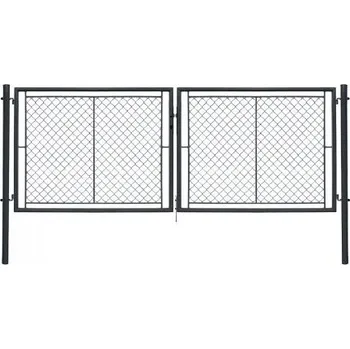 brána Brána k pletivu šířka 360 cm, výška 150 cm, kulaté profily, povrchový zámek, antracitová šedá