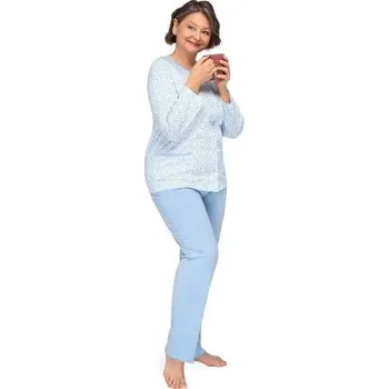 Dámské pyžamo Dámské pyžamo Martel Kasia III - bavlna Světle modrá 3XL