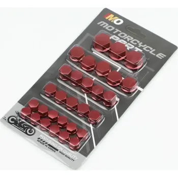 30 ks barevné kryty matic pro motocykl 1,4/1,2/1/0,8 cm Ochrana šroubů Dekorativní čepičky Úprava kol Tuning příslušenství červená
