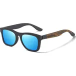 Tmavě dřevěné sluneční brýle - modré Modrá