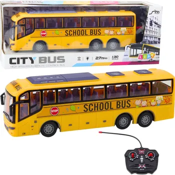 RC model auta LEAN Toys RC školní autobus 1:30 na dálkové ovládání Světla Žlutý