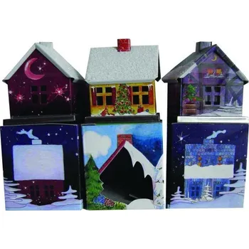 Vánoce Domeček na františky 6x6 cm kov dekor